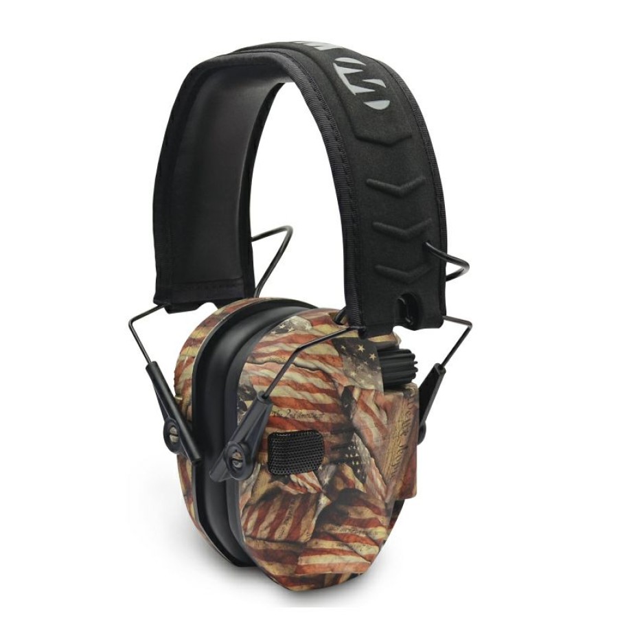 Shooting Supplies * | Walker'S Ear Protection Walker'S Razor Slim Low Profile Electronic Earmuffs American Flag Gwp-Rsem-Barm