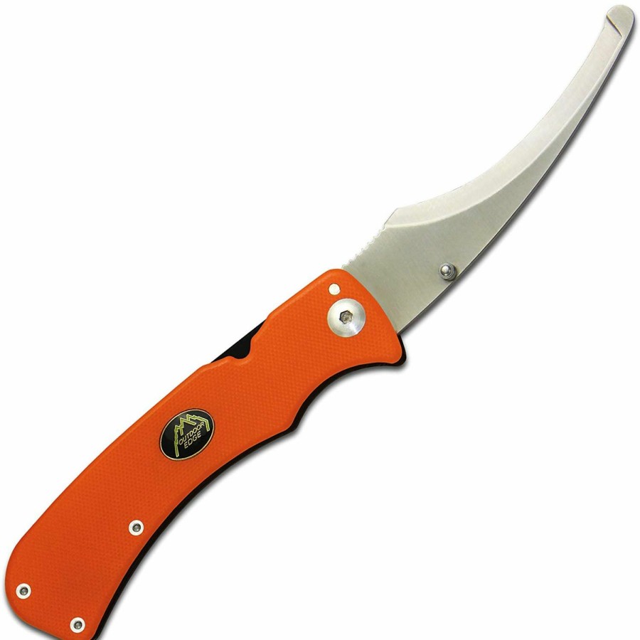 Knives & Tools * | Outdoor Edge Knives Outdoor Edge Zip-Pro Folding Gutting Hunting Knife 3 7Cr17 Steel Blade G10 Handle Blaze Orange Zo-10C