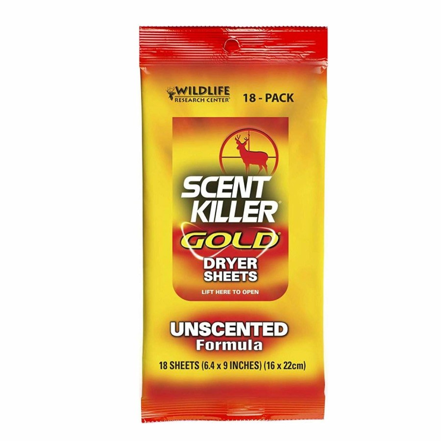 Scents & Scent Eliminators * | Wildlife Research Center Scent Killer Dryer Sheets Gold 18 Count 6.4 X9 Unscented Formula 1280