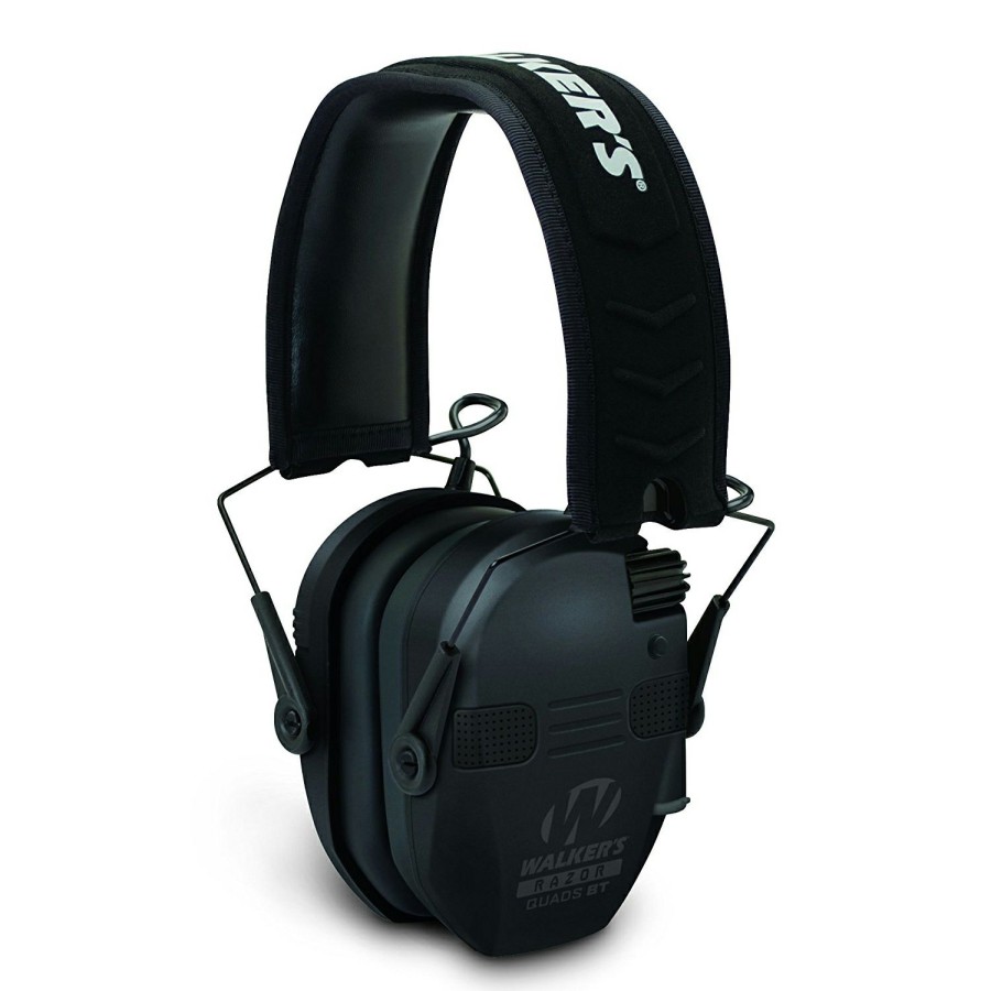 Shooting Supplies * | Walker'S Ear Protection Walker'S Razor Slim Electronic Quad Muff W/ Bluetooth Black Gwp-Rseqm-Bt