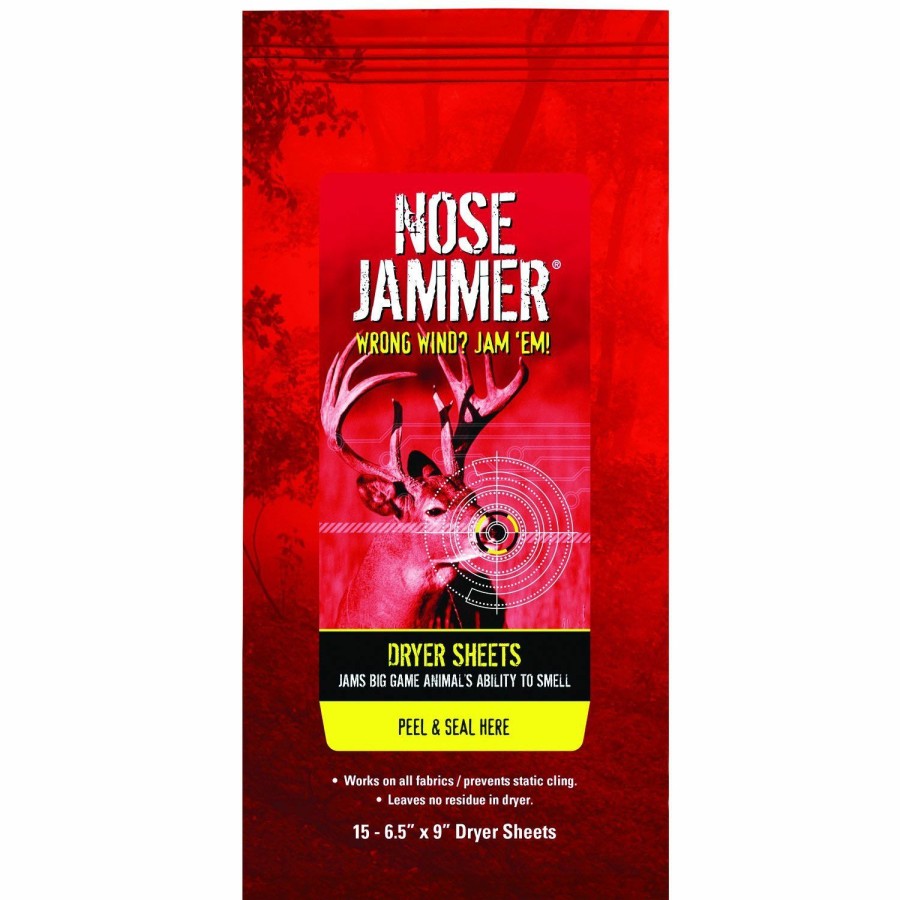 Scents & Scent Eliminators * | Nose Jammer Scent Elimination Dryer Sheets 15 Pack 3168