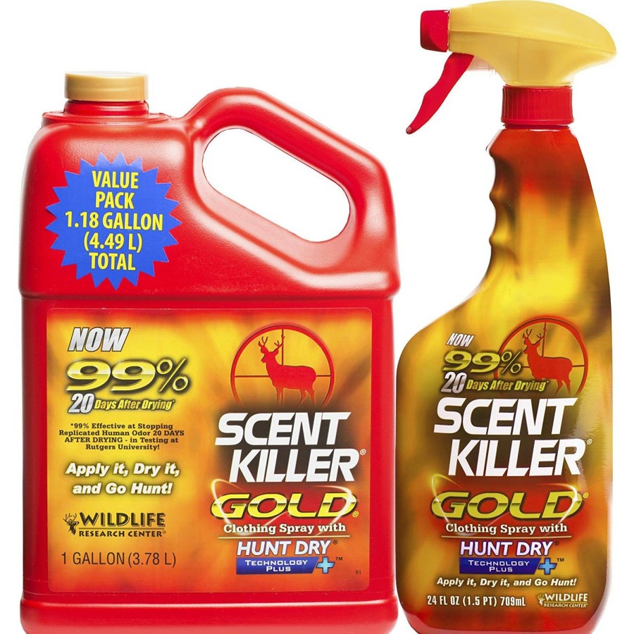 Scents & Scent Eliminators * | Wildlife Research Center Scent Killer Gold Clothing Spray With Hunt Dry 1 Gallon Bonus Pack 1268