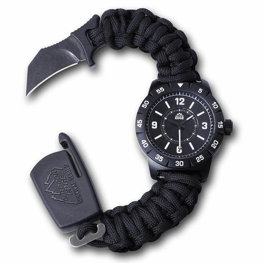 Knives & Tools * | Outdoor Edge Knives Outdoor Edge Stainless Steel Paraclaw Cqd Survival Watch Heavy Duty Paracord Bracelet, 1.5 Inch Knife Blade Pw-90S