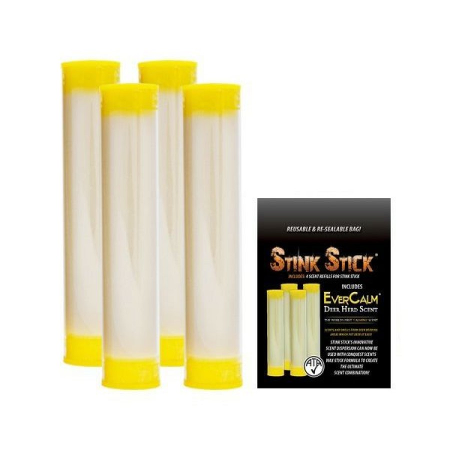 Scents & Scent Eliminators * | Conquest Scents Conquest Scent Stink Stick Scent Tube Refills Evercalm 4 Pack 16006