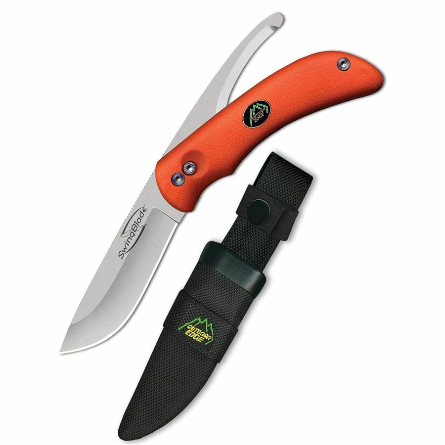 Knives & Tools * | Outdoor Edge Knives Outdoor Edge Swingblaze Double Blade Hunting Knife With Rotating Skinning & Gutting Blades, Nylon Sheath Sz-20N