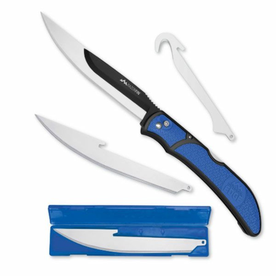 Knives & Tools * | Outdoor Edge Knives Outdoor Edge Razorfin Folding Fillet Knife With Boning-Fillet Blades, Gutting Blade Blue Rfu-50C