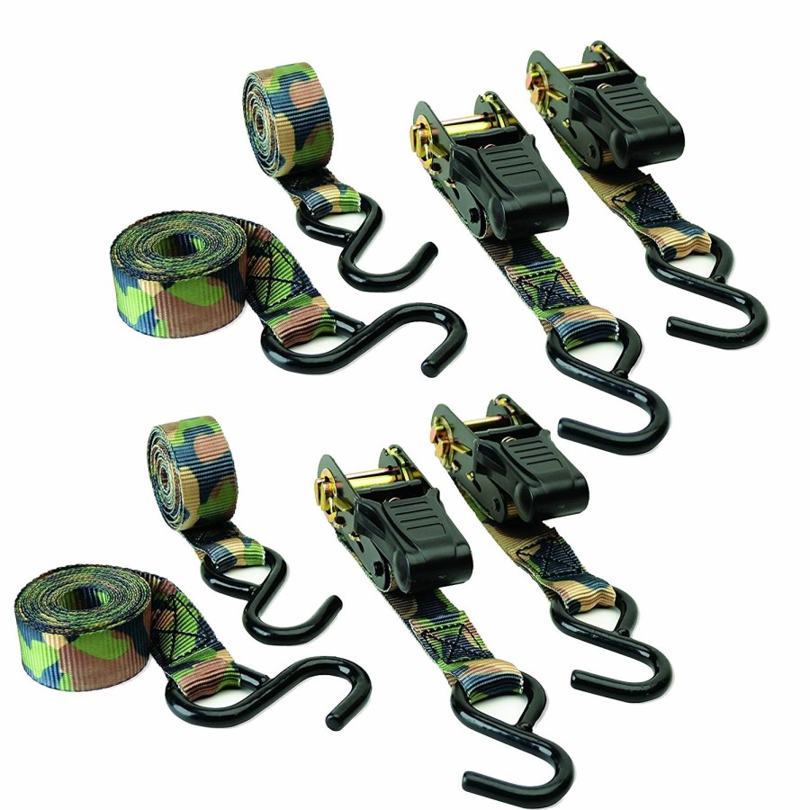 Treestands, Blinds & Accessories * | Hme Products Camoufage Ratchet Tie Down 4 Pack Hme-Rs-4Pk